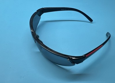 VTG Prada SPS04E Sunglasses Mens Shield Wrap Sport Designer Italy 72mm 4061