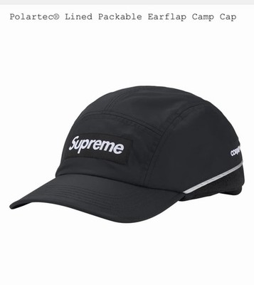 Supreme Polartec Earflap Camp Cap Black Men Fall Winter One Size