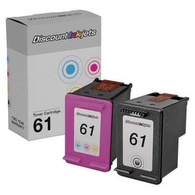 2pk Black & Color Printer Ink Cartridge for HP 61 61 ENVY 4500 e-All-in-One