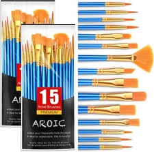 AROIC Acrylic Paint Brush Set, 30 pcs Nylon Hair Brushes 30pcs, Bule 