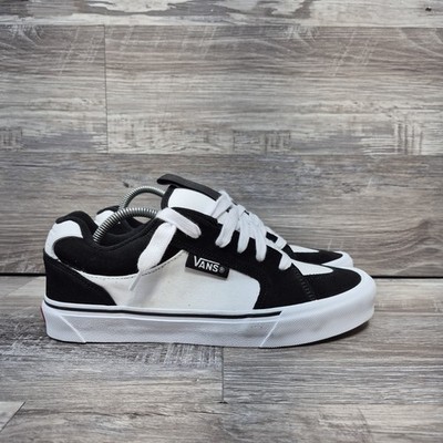 Vans Knu Skool Mens Size 9.5 Black White Athletic Skating Walking Shoes Sneakers