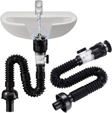 Bathroom Sink Drain Kit with Flexible Expandable P-Trap Pipe Anti-Odor Bathroom
