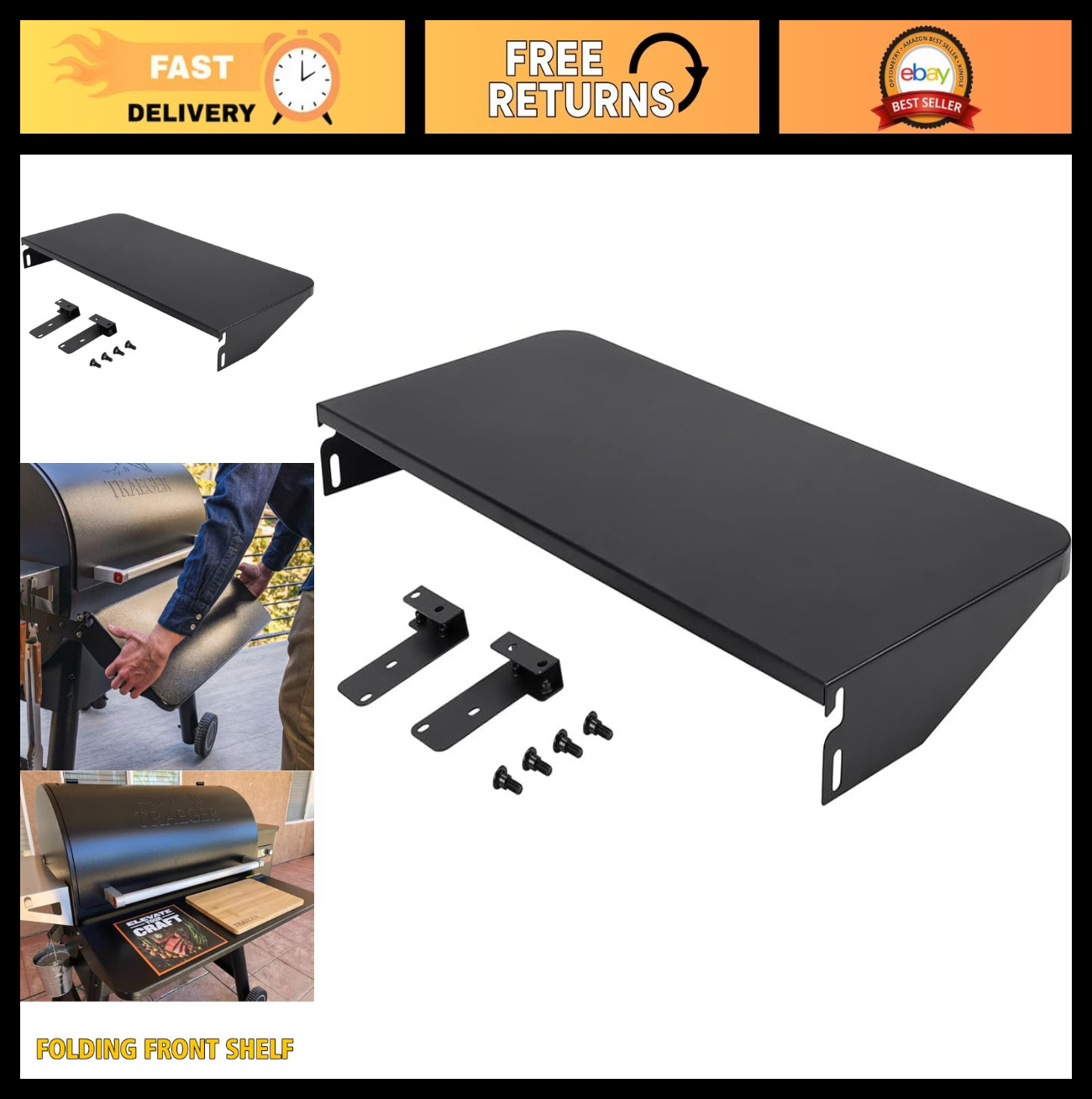 Traeger Folding Front Shelf for Pro 22 Pro 575 Century 22 Ir
