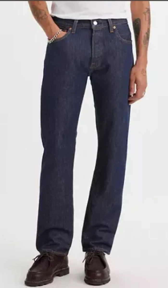 Levis 501 Jeans Original Mens Size 32 X 30 Very Dark Blue Button