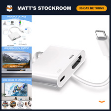 4K USB C to HDMI Adapter with Charging Port, Type C to HDMI for iPhone/iPad/MacB