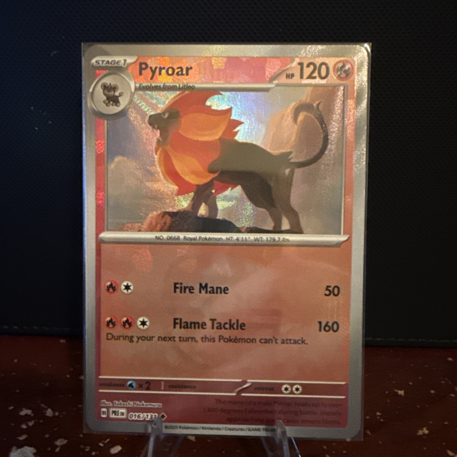 Pyroar (Master Ball Pattern) 016/131 Sv: Prismatic Evolutions Holo