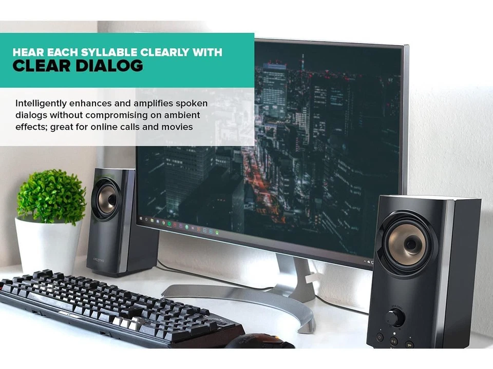 Creative T60 2.0 Compact Hi-Fi Desktop Speakers with Clear Dialog and Surround - Image 3 of 4