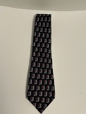 Polo Ralph Lauren Men’s Black/Purple Neck Tie Hand Sewn Made In USA 100% Silk