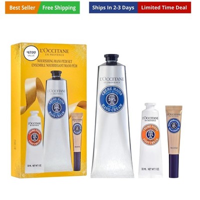 L Occitane Nourishing Mani Pedi Gift Set, Shea Butter Skincare Trio, Self Car...