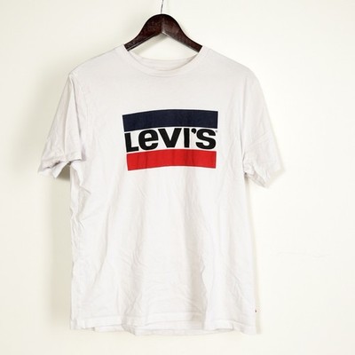 Levi s Adult L. White w/Brand Logo Cotton Short Sleeve Classic T-Shirt