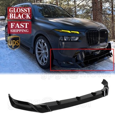 For BMW X7 G07 LCI M-Sport 2023-25 R Style Gloss Black Front Bumper Lip Splitter