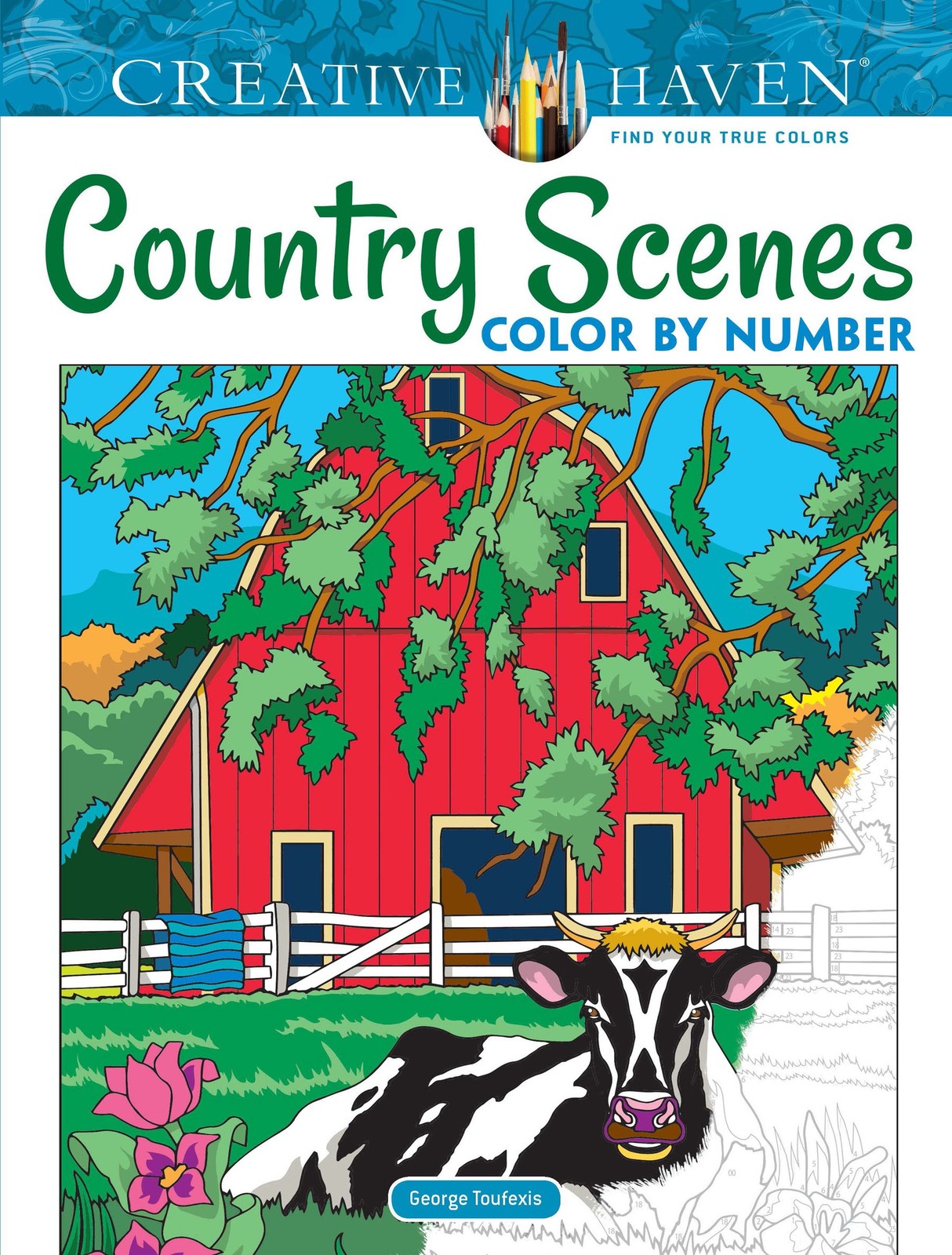 Creative Haven Country Scenes Color by Number (Adult Coloring). Toufexis** - Image 5