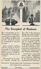 Magazine Ad - 1914 - AT&T / Bell System - The Energizer of Business