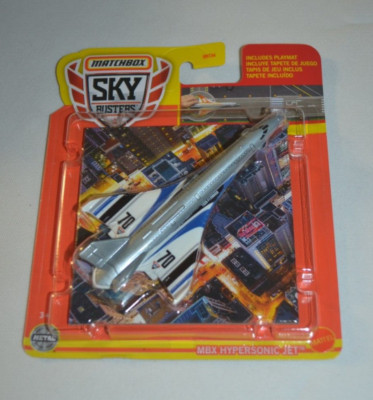 MATCHBOX 2023 SKY BUSTERS 11/33 - MBX HYPERSONI JET SILVER INCLUDES PLAY MAT