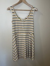 Chelsea & Violet Dress Ribbed Striped 70s Henley Tank Sundress Summer Juniors