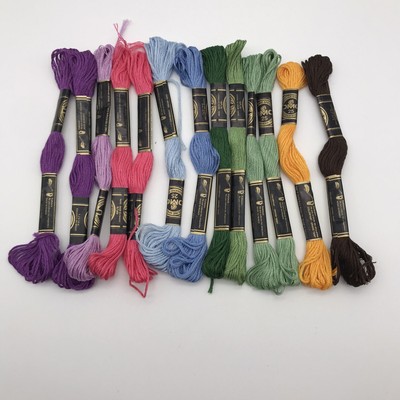NEW DMC 13 Skeins Embroidery Floss Solid France 100% Cotton Sewing Blue Pink