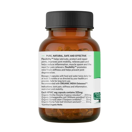 Organic India FLEXIBILITY Capsules 60caps (Pack of 2) Natural Joint Pain Relief - Picture 4 of 4