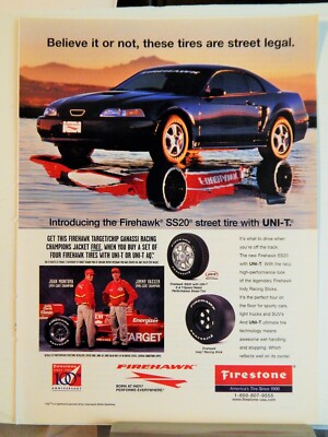 FIRESTONE FIREHAWK SS20 STREET AUTO TIRE ORIG VTG 2000 ADVERTISEMENT
