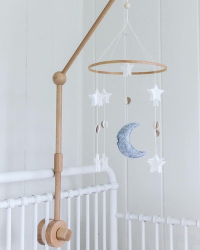 Natural Beechwood Baby Mobile Arm Holder - 31" Safe & Stylish Nursery Accessory - Picture 4 of 10
