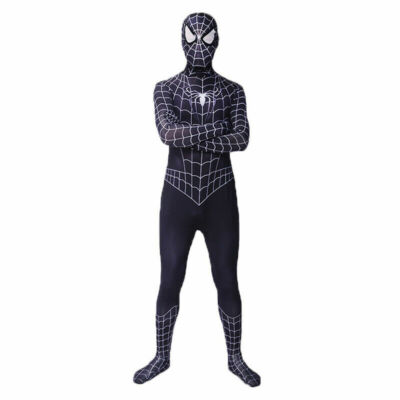 Black Spiderman Adult Zentai Suit Venom Cosplay Costume Halloween