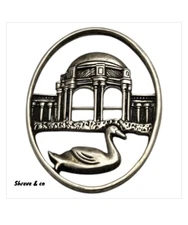 Unique Shreve and Co. Sanfrancisco Sterling Silver Public Garden Pin Brooch 