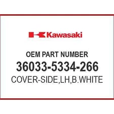 Kawasaki COVER-SIDE,LH,B.WHITE 36033-5334-266 OEM NEW