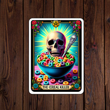 Tarot card sticker vinyl decal the cereal killer skeleton novelty laptop mug