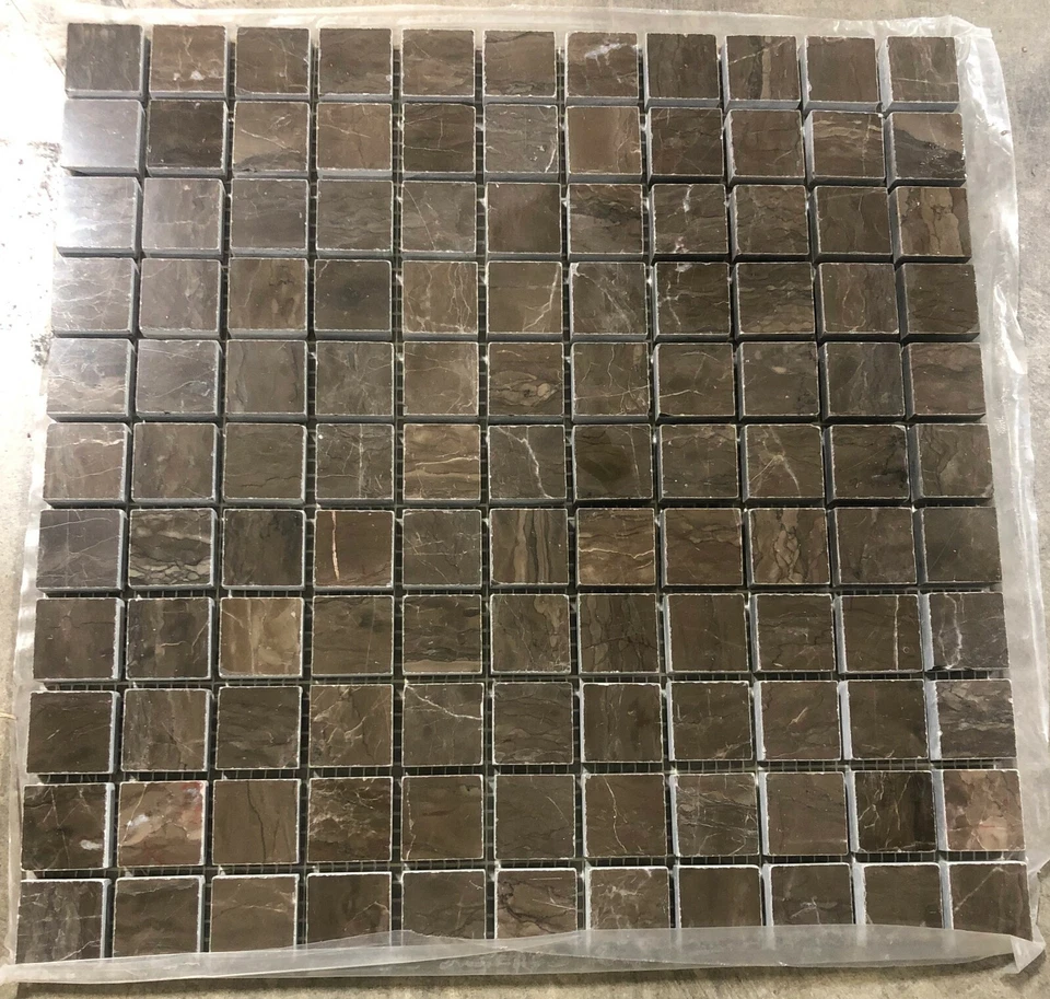 Mosaico de mármol marrón 12x12 remodelación de azulejos mosaico de piedra (azulejo único) T-01 Foto 4 de 4