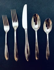 LENOX SCULPT 5-PC PLACE SETTING FLATWARE SET MIRRORED 18/10 STAINLESS STEEL NEW