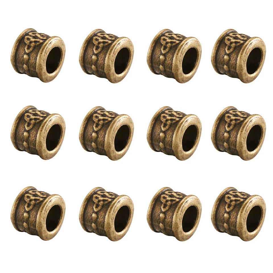 20 cuentas europeas de metal de aleación tibetana columna agujero grande bronce antiguo 10x8 mm Foto 4 de 4