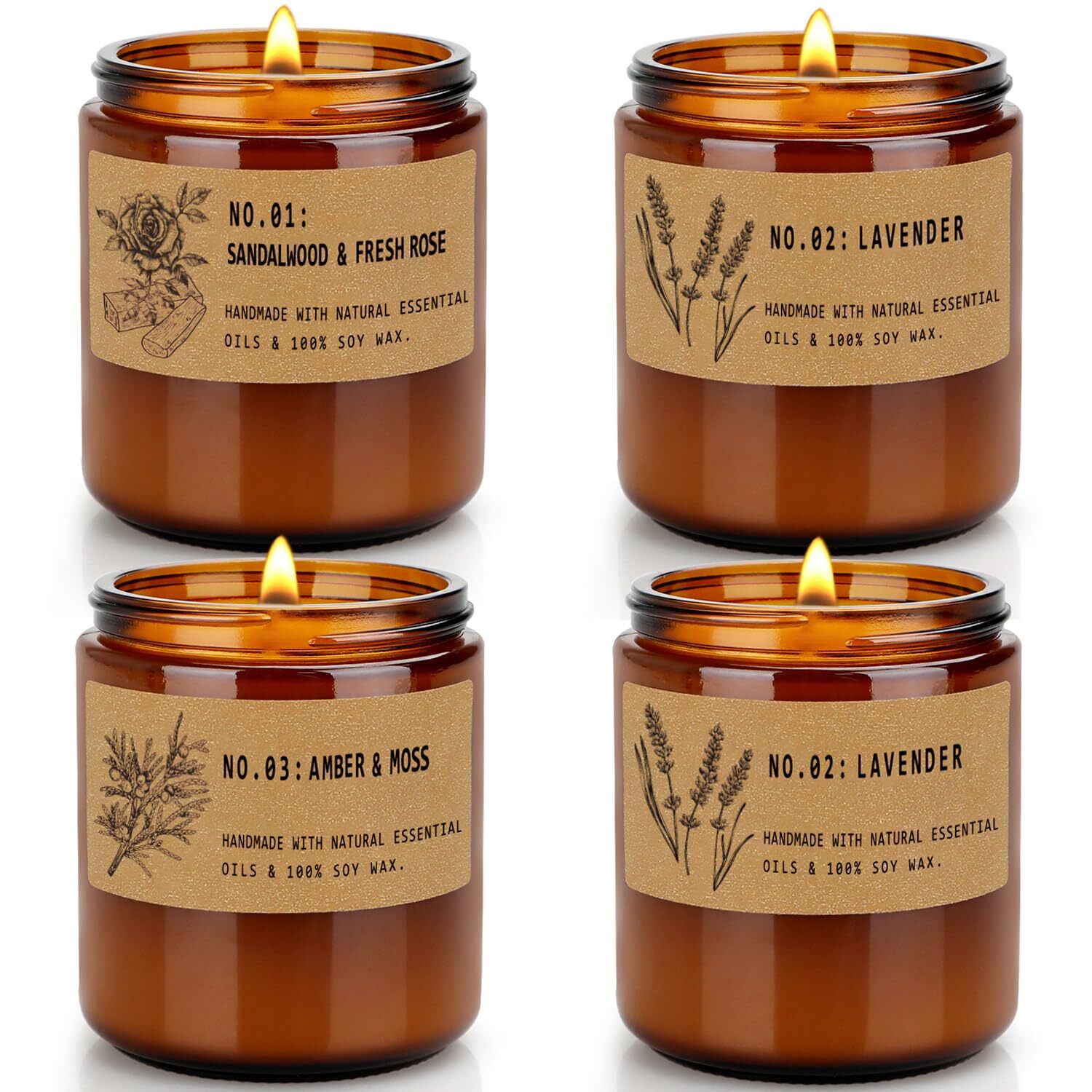 Candles for Home Scented, 4 Pack 28 Oz Candles Gifts for Women, Large Soy Sce...-image