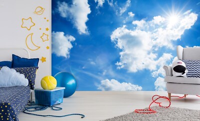 Fond décran mural vente en gros 3D Sunlight Cloud ZHUB1012 amovible auto-adhésif Amy