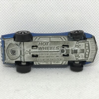 Hot Wheels Redline Custom Corvette 1967 Blue Gray Int. Made In