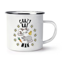 VerrüCkte Ratte Mann Stars Emaille Becher Tasse Vatertag Freund Spass Tiere Spaß