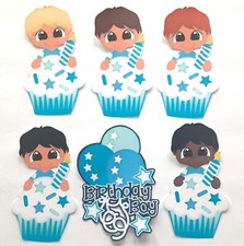 3D UPick Birthday Boy Title Cupcake Candle  Scrapbook Card Embellishment 3907