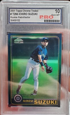 GEM-MT 10 Graded 2001 Topps Chrome Traded Ichiro Suzuki