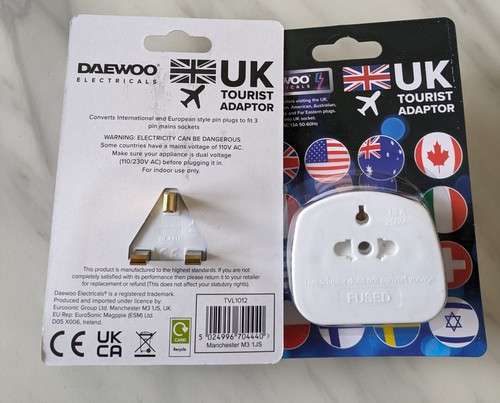 EU to UK Adapter 2 to 3 Pin Plug Travel With 13A Fuse CE Holiday travel - Picture 6 of 8