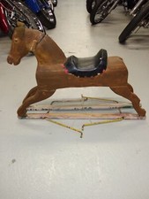 Antique 1890s Primitive Childs Wooden Hobby Horse Rocking Slide Glider Hand Made