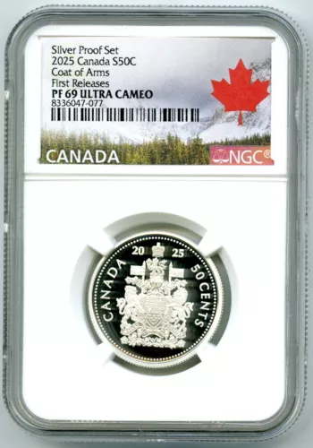 2025 CANADA 50 CENT .9999 SILVER PROOF NGC PF69 HALF DOLLAR FIRST RELEASES
