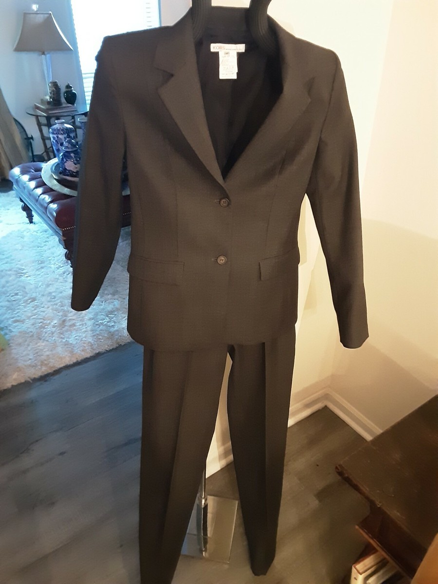 KORS Michael Kors PANT SUIT CHARCOAL GREY: SZ Petite JACKET SZ PANT