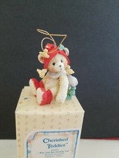 CHERISHED TEDDIES BEAR WITH RED STOCKING CAP HANGING CHRISTMAS ORNAMENT 951226