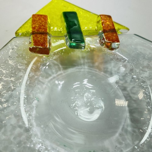 Art Glass Square Dish Ashtray Bowl Trinket Dish Hand Blown Fused 80’s qty 3 - Picture 8 of 14