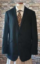 Kenneth Cole Reaction Mens Black Two Button Sportcoat Size 42L