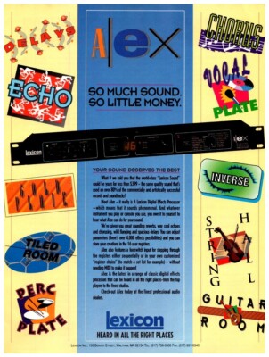 Lexicon Alex Digital Effects Processor Print Ad 1993