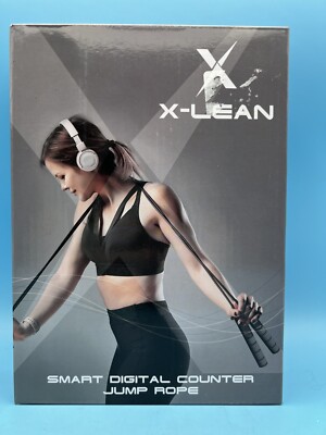 X-LEAN Black/ Gray Smart Digital Counter Jump Rope Workout Fitness