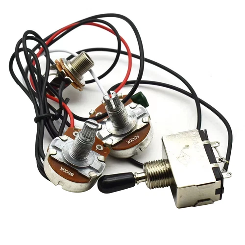 Electric Guitar Wiring Harness Kit 3 Way Toggle Switch 1 Volume 1 Tone 500K