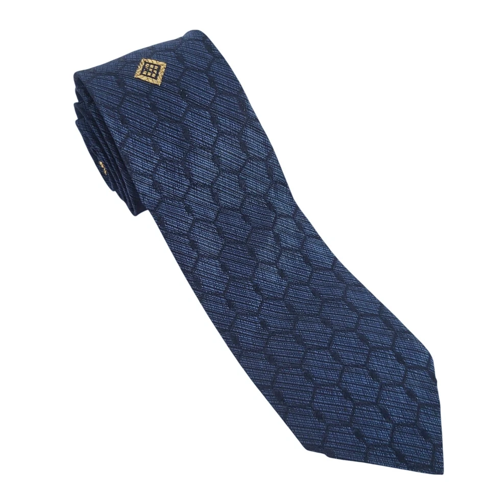 Vintage Cavalier Skinny Swing Tie Two Tone Blue Retro Necktie 52" X 2.5" USA - Image 3 of 4