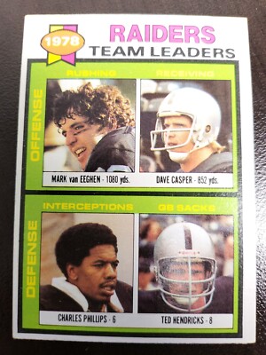 1979 Topps Raiders Team Leaders Casper Hendricks card #169...