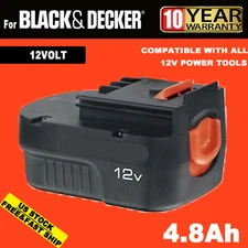 For BLACK and DECKER 12Volt Slide Battery HPB12 A12 A12-XJ A12EX FSB12 Firestorm
