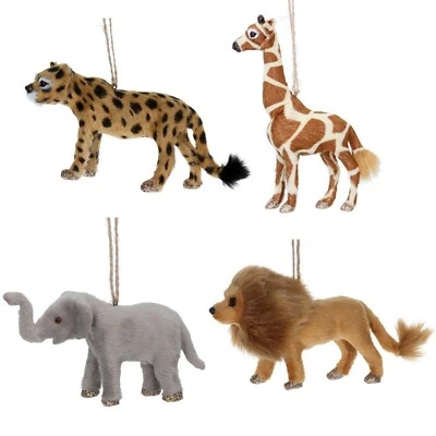 Faux Fur Animal Safari Hanging Decoration Gisela Graham Nursery Christmas